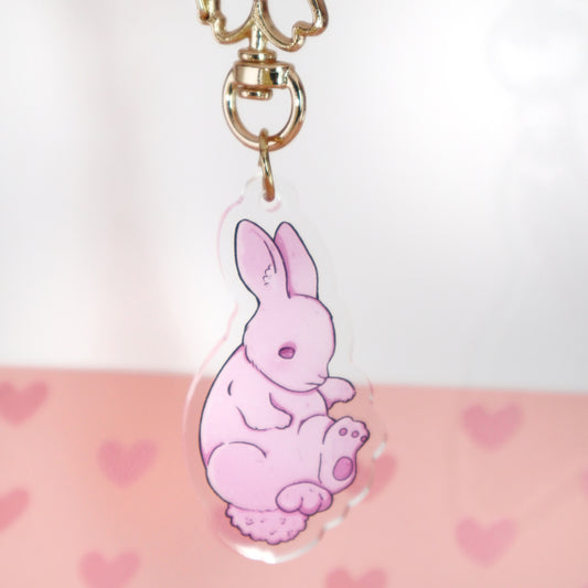 Baby Pink Bunny Keychain